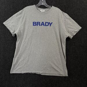 Brady Brand Shirt Men's XL Gray Logo Graphic Tee Cotton Crewneck Tom